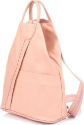 Vera Pelle Vera Pelle włoski Plecak Skórzany damski mały pudrowy róż T52. Czerwone plecaki damskie Vera Pelle, bez wzorów. Za 241.99 zł.