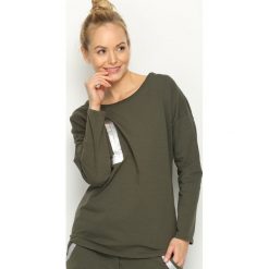 Ciemnozielona Bluzka Angle Star. Szare bluzki damskie Born2be, m, bez wzorów, retro, bez kołnierzyka, bez ramiączek. Za 34.99 zł.