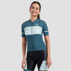 Koszulka rowerowa damska Rogelli Impress II. Niebieskie koszulki sportowe damskie Rogelli, s, bez wzorów, bez kołnierzyka, bez ramiączek, rowerowe. Za 340.00 zł.