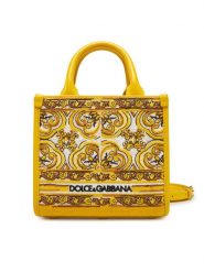 Dolce&Gabbana Torebka BB7479 AW050 Żółty. Żółte torebki do ręki damskie Dolce&Gabbana, bez wzorów, z materiału, bez dodatków. Za 6,439.00 zł.