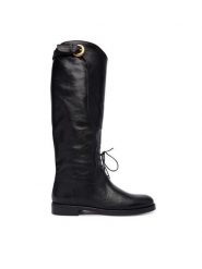 Weekend Max Mara Oficerki Visby 2525796015600 Czarny. Czarne kozaki damskie Weekend Max Mara, ze skóry, bez obcasa, na płaskiej podeszwie. Za 2,429.00 zł.