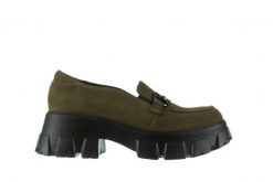 Półbuty Bayla-196 20EF126-06 D87 196022, Zielony, Skóra naturalna - 40. Zielone półbuty damskie Bayla, bez wzorów, ze skóry, klasyczne, bez obcasa, bez zapięcia. W wyprzedaży za 134.10 zł.