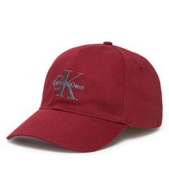 Czapka z daszkiem Calvin Klein. Czerwone czapki i kapelusze męskie Calvin Klein, bez wzorów. Za 109.99 zł.