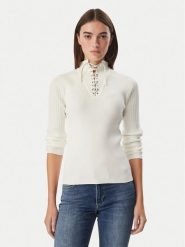 Liu Jo Sport Sweter TF6082 MS63L Kremowy Regular Fit. Białe swetry damskie Liu Jo Sport, l, bez wzorów, z wiskozy, sportowe, bez kołnierzyka, bez ramiączek, bez kaptura. Za 689.99 zł.