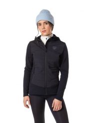 Bluza Rossignol damska W Classique Hybrid Clim czarna. Czarne bluzy sportowe damskie Rossignol, s, bez wzorów, z materiału, bez kaptura, narciarskie, primaloft. Za 698.00 zł.