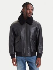 BOSS Kurtka skórzana Jopeak 50566594 Czarny Regular Fit. Czarne kurtki męskie Boss, m, bez wzorów, ze skóry, bez kaptura. Za 3,099.00 zł.