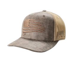 Czapka Trucker Ariat Patriot Flag. Brązowe czapki i kapelusze męskie Ariat, bez wzorów, sportowe. Za 239.00 zł.
