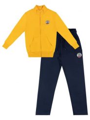Bluza z zamek błyskawiczny na czas wolny. Niebieskie bluzy męskie LEONE 1947 APPAREL, bez wzorów, z dresówki, bez kaptura. Za 273.65 zł.