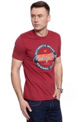 MUSTANG Alex C Print 1009973 7145. T-shirty męskie Mustang, m, bez wzorów, bez kołnierzyka. W wyprzedaży za 39.99 zł.