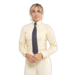 Damska koszula jeździecka z długim rękawem Premier Equine Tessa. Białe koszule damskie PREMIER EQUINE, bez wzorów, z materiału, eleganckie, bez kołnierzyka, bez ramiączek. Za 354.00 zł.