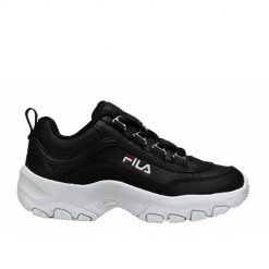 Buty do chodzenia dla dzieci Fila Strada Low Kids. Czarne buty sportowe dziewczęce Fila, bez wzorów, z materiału, bez zapięcia, trekkingowe. Za 160.49 zł.