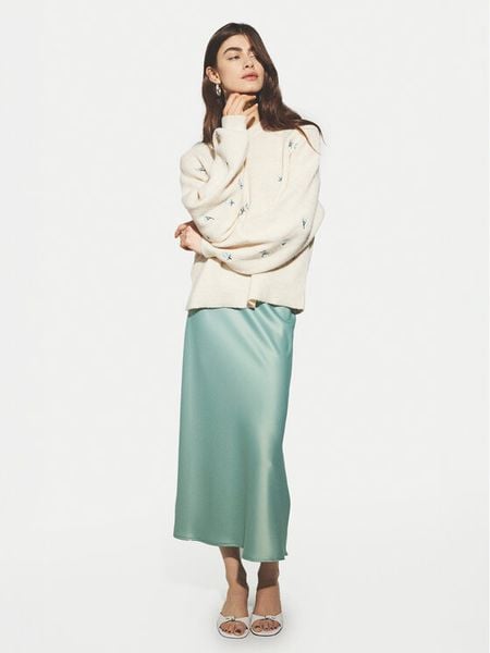 YAS Spódnica trapezowa Pella 26030737 Zielony Regular Fit. Zielone spódnice damskie YAS, m, bez wzorów, z syntetyku, trapezowe. Za 109.99 zł.