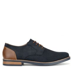 Półbuty Rieker. Niebieskie półbuty na co dzień męskie Rieker, bez zapięcia. Za 419.99 zł.