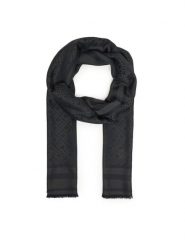 Tommy Hilfiger Szal Th Monogram Scarf AW0AW18273 Czarny. Czarne czapki i kapelusze damskie Tommy Hilfiger, bez wzorów, z materiału. Za 289.99 zł.