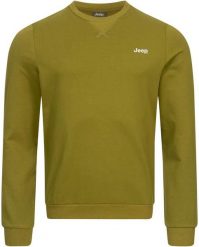 Męska bluza Jeep z okrągłym dekoltem, zielona 2XL. Zielone bluzy męskie Jeep, na lato, m, bez wzorów, z bawełny, bez kaptura. Za 98.07 zł.