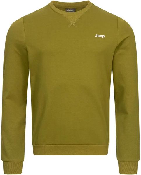 Męska bluza Jeep z okrągłym dekoltem, zielona 2XL. Zielone bluzy męskie Jeep, na lato, m, bez wzorów, z bawełny, bez kaptura. Za 98.07 zł.