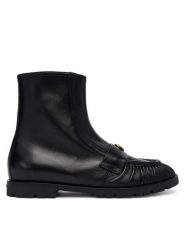 PINKO Botki Nora 03 SD0437P003 Czarny. Czarne botki damskie Pinko, ze skóry, bez obcasa, na płaskiej podeszwie, bez zapięcia. Za 1,689.00 zł.