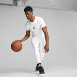 Męska koszulka koszykarska Hoops Team PUMA. Białe koszulki sportowe męskie Puma, m, bez wzorów, bez kołnierzyka, bez ramiączek, do koszykówki. Za 169.99 zł.