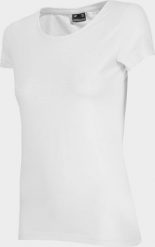 4f Koszulka damska H4Z22-TSD353 Biały r.L. Białe t-shirty damskie 4f, l, bez wzorów, bez kołnierzyka. Za 40.28 zł.
