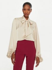 Rinascimento Bluzka CFC0121009003 Brązowy Regular Fit. Brązowe koszule damskie Rinascimento, l, bez wzorów, z syntetyku, bez kołnierzyka, bez ramiączek. Za 209.99 zł.