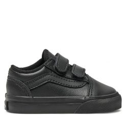 Sneakersy Vans. Czarne trampki i tenisówki chłopięce Vans, bez wzorów, bez zapięcia. Za 189.99 zł.