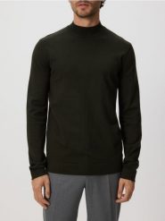 Sweter z wiskozą - ciemnozielony. Zielone swetry przez głowę męskie Reserved, l, bez wzorów, z dzianiny, bez kołnierzyka. Za 119.99 zł.