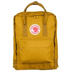 Plecak sportowo-turystyczny Kanken. Żółte torby i plecaki dziecięce Fjällräven, z materiału. Za 329.99 zł.