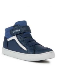 Sneakersy Geox. Niebieskie buty sportowe chłopięce Geox, bez wzorów, bez zapięcia. Za 149.99 zł.