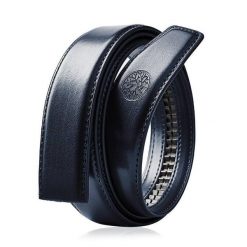 Wymienny pas bez klamry C35 ELITE Granatowy 105. Niebieskie paski damskie Betlewski, bez wzorów, ze skóry. Za 69.99 zł.