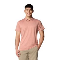 Koszulka męska Columbia Tech Trail Utility Polo. Brązowe koszulki polo męskie Columbia, m, bez wzorów, bez ramiączek. Za 179.99 zł.