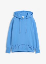 Bluza z kapturem z elastycznej mieszanki bawełny. Czerwone bluzy damskie bonprix, bez wzorów, z bawełny, z kapturem. Za 154.99 zł.