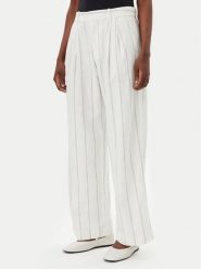 Gap Spodnie materiałowe 713998-01 Écru Wide Leg. Spodnie materiałowe damskie GAP, bez wzorów, ze lnu. Za 259.99 zł.