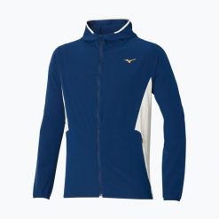 Kurtka do biegania męska Mizuno Alpha Jacket. Niebieskie kurtki męskie Mizuno, m, bez wzorów, sportowe, bez kaptura. Za 249.99 zł.