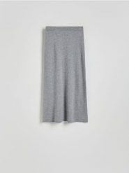 Wełniana spódnica maxi - jasnoszary. Szare spódnice damskie Reserved, l, bez wzorów, z wełny, maxi, proste. W wyprzedaży za 129.99 zł.