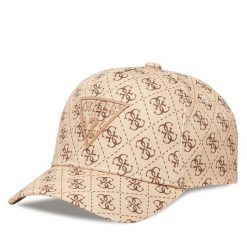 Czapka z daszkiem Guess. Brązowe czapki i kapelusze damskie Guess, z aplikacjami. Za 119.99 zł.