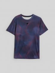 4F Koszulka trenignowa regular szybkoschnąca męska - niebieska L. Niebieskie t-shirty męskie 4f, l, bez wzorów, z materiału, klasyczne, bez kołnierzyka. Za 139.99 zł.