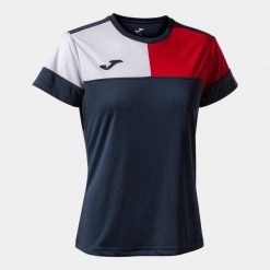 Damska koszulka Joma Navy-Red, S. Białe koszulki sportowe damskie Joma, s, bez wzorów, bez kołnierzyka, bez ramiączek, do piłki nożnej. Za 153.99 zł.