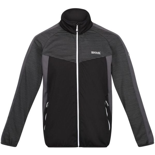 Regatta Yare VI Extol Stretch męska kurtka softshell — wiatroszczelna. Czarne kurtki męskie Regatta, m, bez wzorów, z softshellu, sportowe, bez kaptura. Za 235.99 zł.