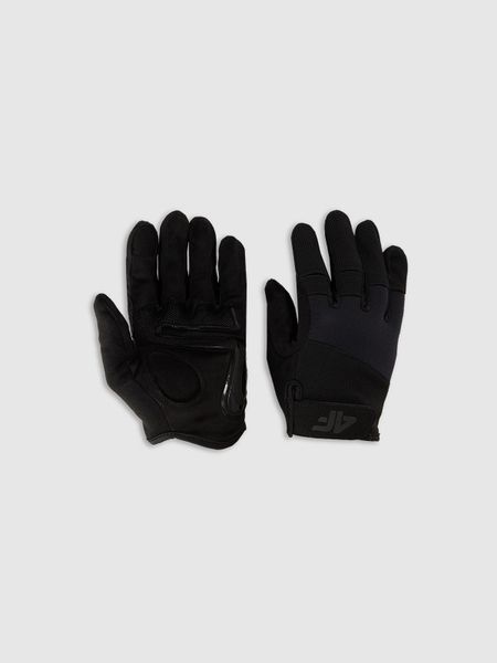 4F Rękawiczki rowerowe z żelowymi wkładkami uniseks - czarne M. Czarne rękawiczki męskie 4f, bez wzorów. Za 129.99 zł.