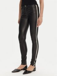 Serge Pariente Spodnie skórzane Sexy Stretch Thin Strip Czarny Slim Fit. Czarne spodnie materiałowe damskie Serge Pariente, s, bez wzorów, ze skóry. Za 899.99 zł.