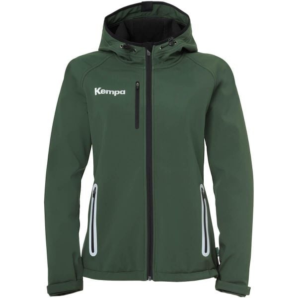 Kurtka Softshell KEMPA dla kobiet. Czarne kurtki damskie Kempa, xl, bez wzorów, z materiału, z kapturem. Za 420.25 zł.