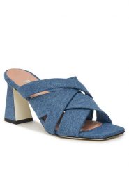 Pollini Klapki SA28117C1ITQ0707 Niebieski. Niebieskie klapki damskie Pollini, bez wzorów, z materiału, bez obcasa. Za 1,669.00 zł.