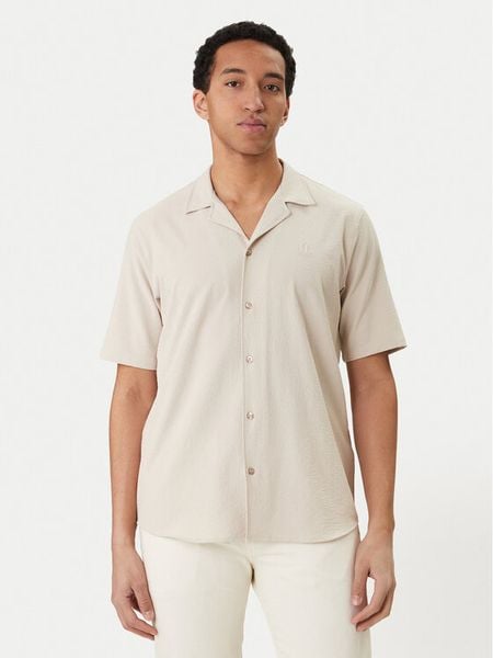 KARL LAGERFELD Koszula 605942 562034 Beżowy Regular Fit. Brązowe koszule męskie KARL LAGERFELD, m, bez wzorów, z syntetyku, bez kołnierzyka, bez ramiączek. Za 540.99 zł.
