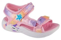 Sandały SKECHERS 302682L Rose. Czerwone sandały damskie Skechers, bez wzorów, z materiału, bez obcasa, bez zapięcia. Za 219.99 zł.