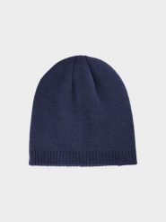 4F Czapka zimowa męska - granatowa Uniwersalny. Niebieskie czapki i kapelusze męskie 4f, na zimę, bez wzorów, z syntetyku, klasyczne. Za 39.99 zł.