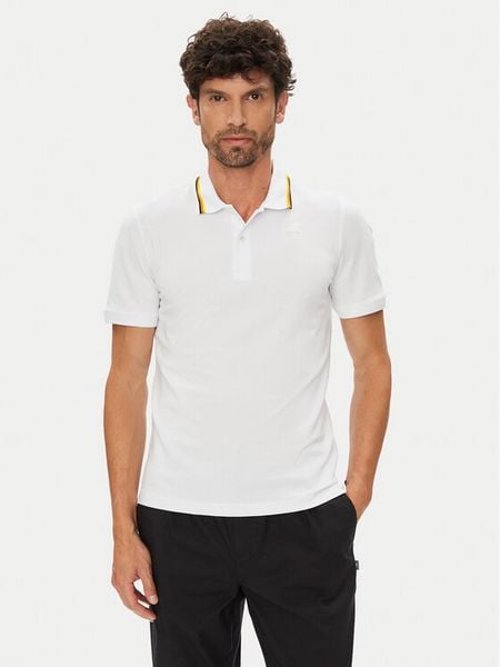 K-Way Polo Jud K1125DW Biały Regular Fit. Białe koszulki polo męskie K-Way, l, bez wzorów, z bawełny, bez ramiączek. Za 219.99 zł.