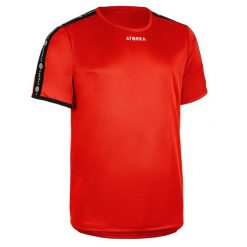 Koszulka do piłki ręcznej H100C męska. Czerwone koszulki sportowe męskie ATORKA, l, bez wzorów, z materiału, bez kołnierzyka, bez ramiączek, do piłki ręcznej. W wyprzedaży za 34.99 zł.