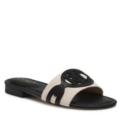 Klapki LAUREN RALPH LAUREN. Brązowe klapki damskie Lauren Ralph Lauren, bez wzorów, bez obcasa. Za 309.99 zł.