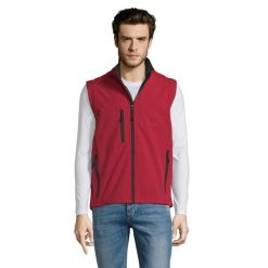 Męska Kamizelka Bez Rękawów Rallye Softshell. Czerwone kurtki męskie SOL'S, l, bez wzorów, z softshellu, sportowe, bez kaptura. Za 186.99 zł.