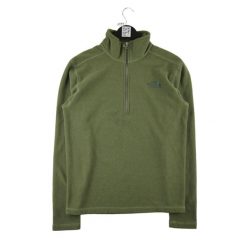 Second life - Męski polarowy sweter TNF Khaki - Jak nowy. Zielone swetry przez głowę męskie The North Face, m, bez wzorów, z polaru, bez kołnierzyka. Za 126.86 zł.